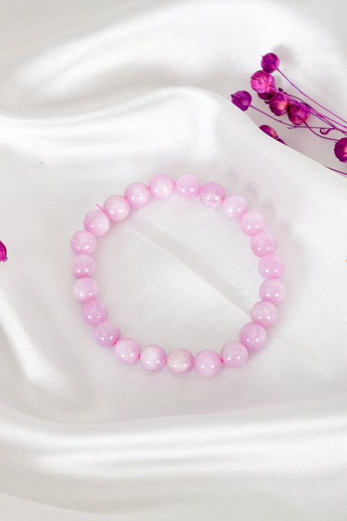 Kunzit Doğal Taş Bileklik 7 mm A+ Kalite