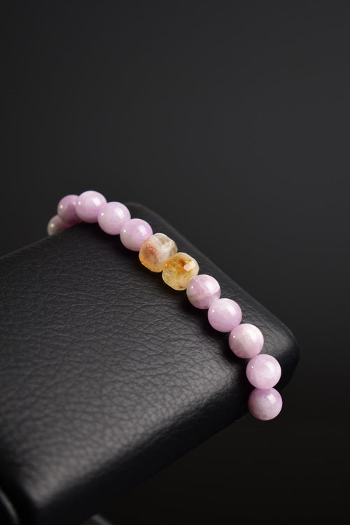 Kunzit - Sitrin Doğal Taş Bileklik