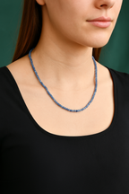 Kyanit Doğal Taş Kolye Bileklik Takımı 3 mm