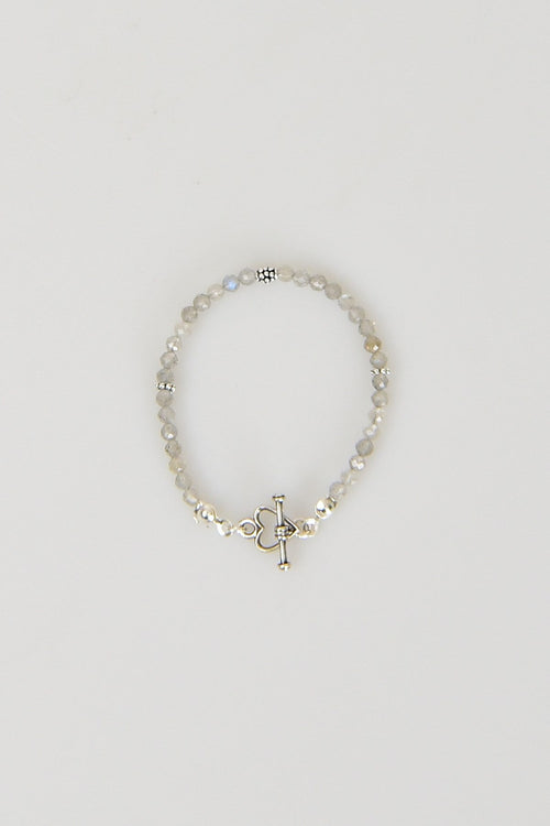 Labradorite Natural Stone 925 Sterling Silver Closure Bracelet - Moonlight Collection