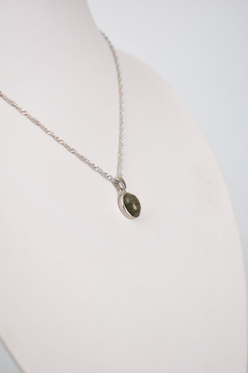 Labradorit Doğaltaş Gümüş Kolye