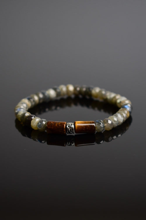 Labradorite - Tiger Eye Natural Stone Unisex Bracelet