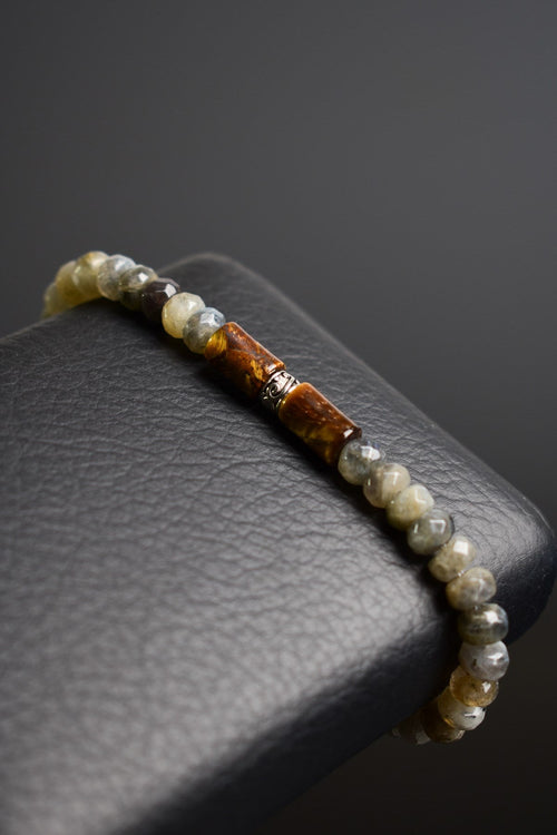 Labradorite - Tiger Eye Natural Stone Unisex Bracelet