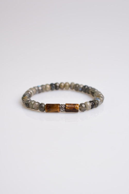 Labradorite - Tiger Eye Natural Stone Unisex Bracelet