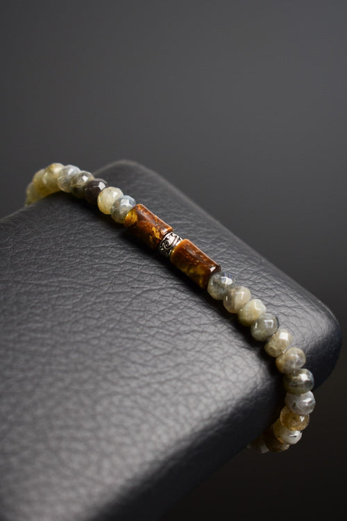Labradorite - Tiger Eye Natural Stone Unisex Bracelet