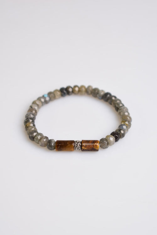Labradorite - Tiger Eye Natural Stone Unisex Bracelet