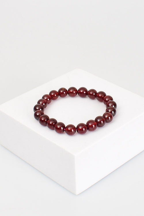 Lal Garnet Doğal Taş A+ Kalite Bileklik 9 mm