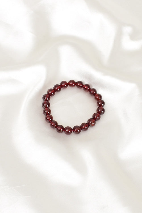 Lal Garnet Doğal Taş A+ Kalite Bileklik 9 mm