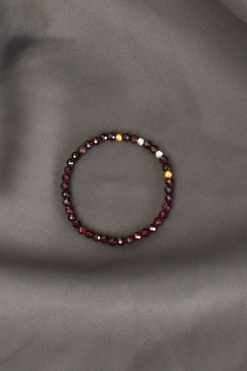 Lal Garnet Doğal Taş Gümüş Aparatlı Bileklik