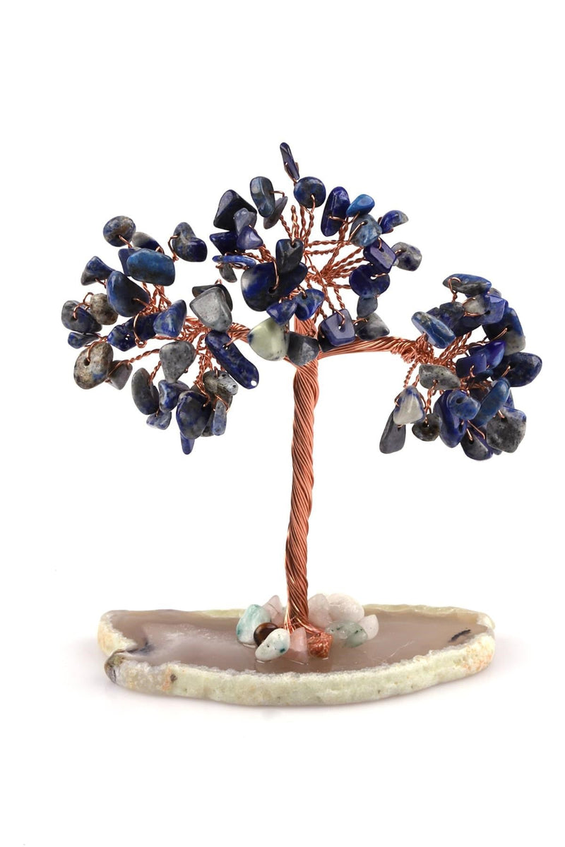 Lapis Lazuli Doğal Taş Tel Sarmalı Ağaç — Safnaturel doğal taş