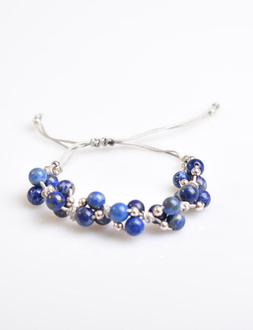 Lapis Triple Macrame Design Bracelet