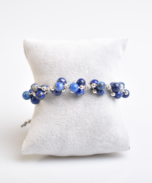 Lapis Triple Macrame Design Bracelet