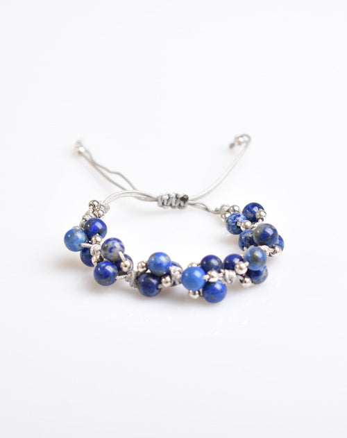 Lapis Triple Macrame Design Bracelet