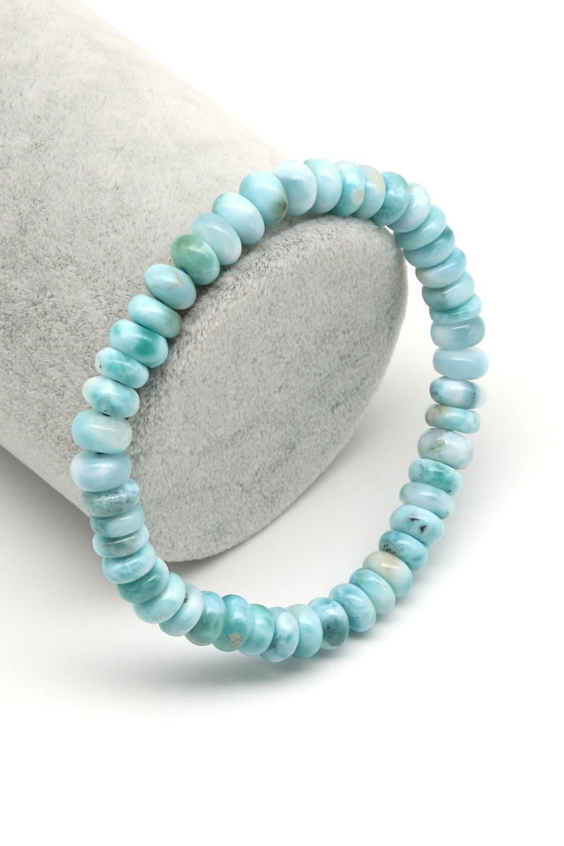 Larimar ( Opal )Doğal Taş 4 x 7 mm Rondel Kesim Bileklik - Görsel 3 - Safnaturel