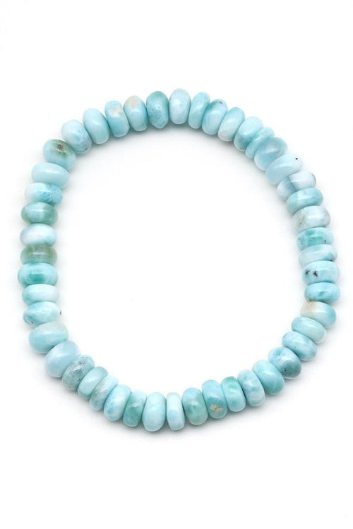 Larimar ( Opal )Doğal Taş 4 x 7 mm Rondel Kesim Bileklik