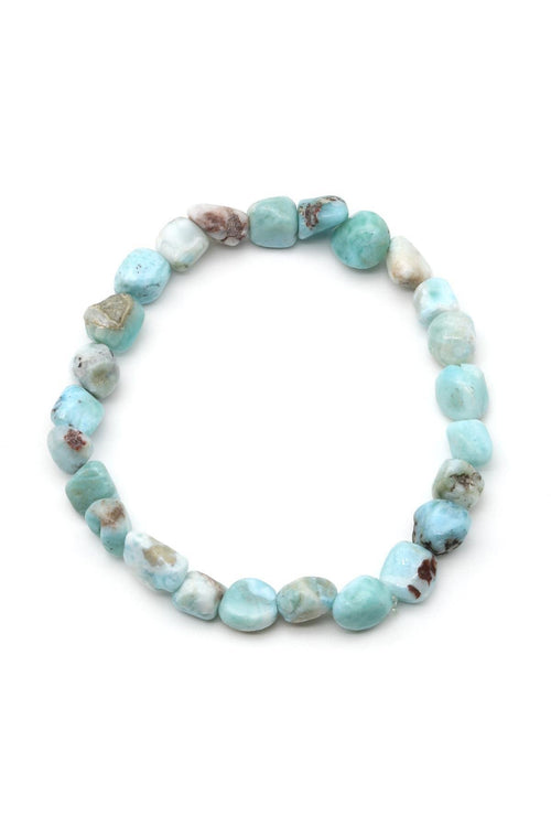 Larimar Doğal Taş Bileklik – 6 x 8 mm Özel Kesim