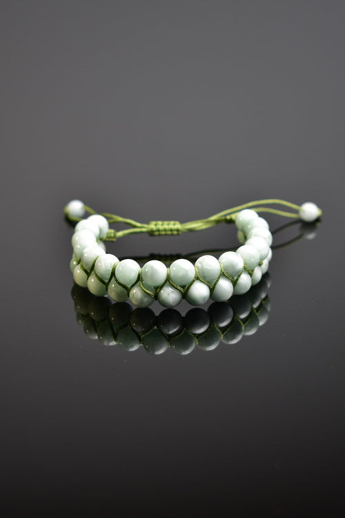 Larimar (Opal ) Doğal Taş Çift Sıra Makrome Bileklik 8 mm