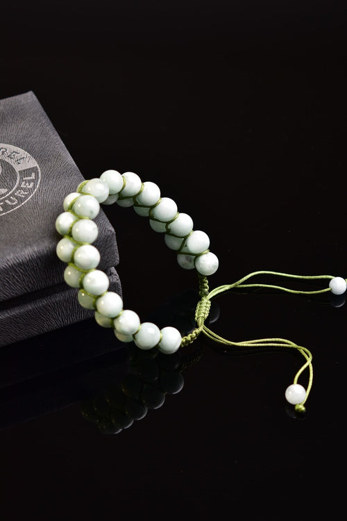 Larimar (Opal ) Doğal Taş Çift Sıra Makrome Bileklik 8 mm