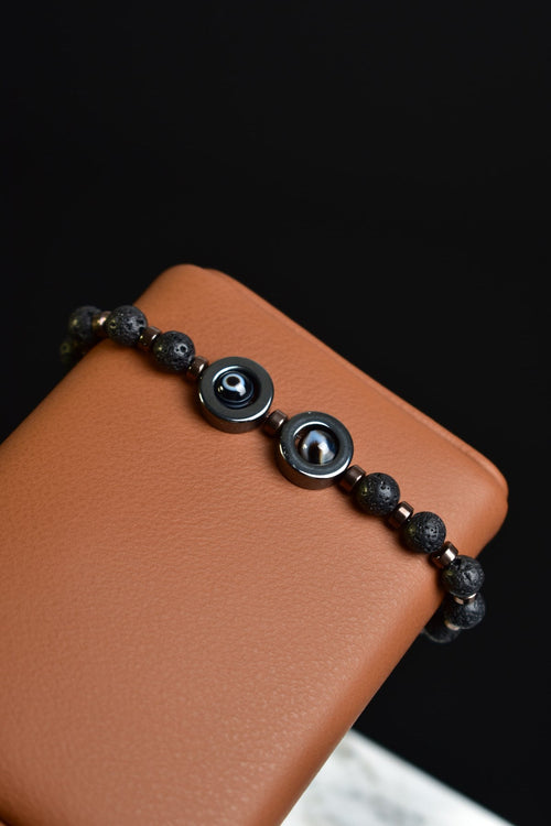 Lav - Göz Akik - Hematit Doğal Taş Unisex Bileklik