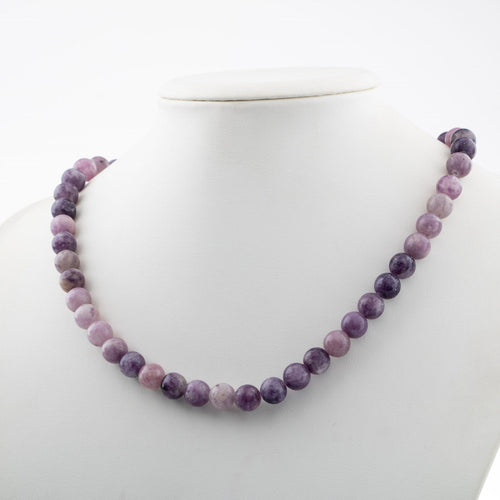 Lepidolit 8 mm Dizi Doğal Taş Kolye