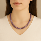 Lepidolite 8 mm Series Natural Stone Necklace