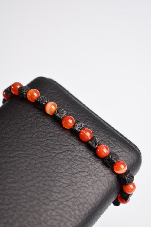 Madagaskar Akik - Lav Doğal Taş Erkek Bileklik