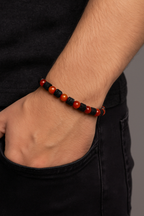 Madagaskar Akik - Lav Doğal Taş Erkek Bileklik