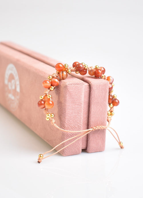 Madagaskar Akik Üçlü Makrome Özel Tasarım Bileklik