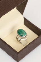 Malakit Doğal Taş 925 Ayar Gümüş Yüzük