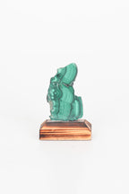 Malakit Doğal Taş Ahşap Standlı Parça