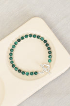 Malakit Doğal Taş Gümüş Bileklik