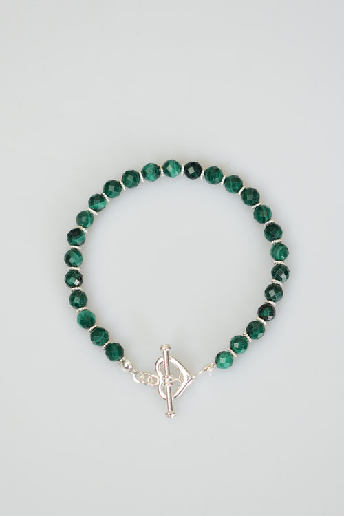 Malachite Natural Stone Silver Bracelet