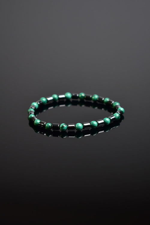 Malakit - Hematit Doğal Taş Erkek Bileklik