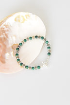 Malachite - Labradorite Natural Stone 925 Sterling Silver Closure Bracelet - Moonlight Collection