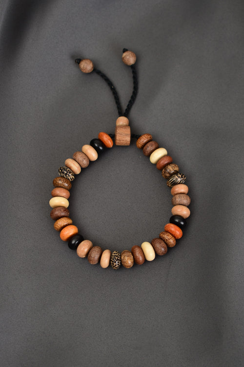 Miks Ağaç Makrome Örme Bileklik Rondel Kesim