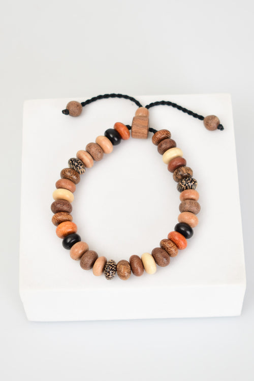 Miks Ağaç Makrome Örme Bileklik Rondel Kesim