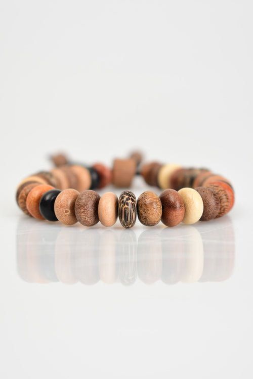 Miks Ağaç Makrome Örme Bileklik Rondel Kesim