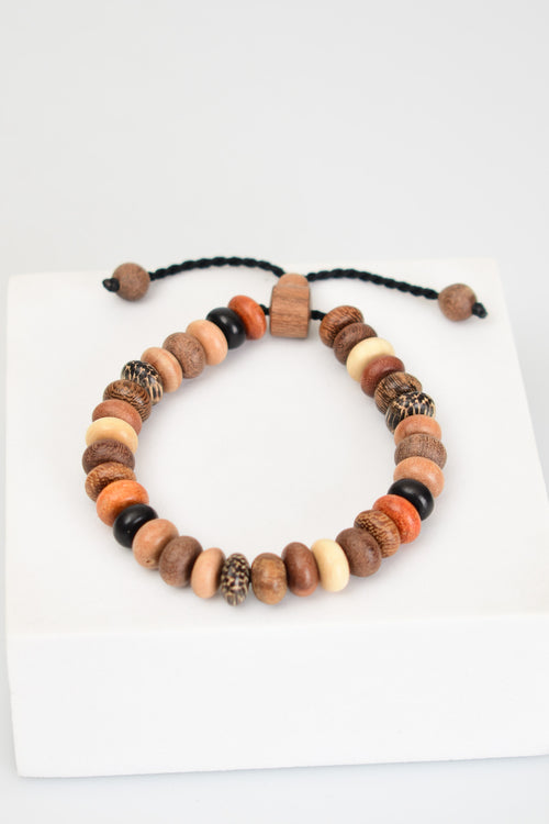 Miks Ağaç Makrome Örme Bileklik Rondel Kesim