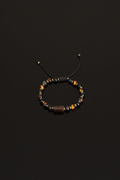 Obsidyen - Kaplan Gözü Doğal Taş Makrome Bileklik