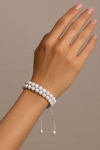 Opal 6mm Çift Sıra Makrome Doğal Taş Bileklik