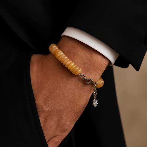 Opal Doğal Taş 925 Ayar Gümüş Bileklik Rondel Kesim