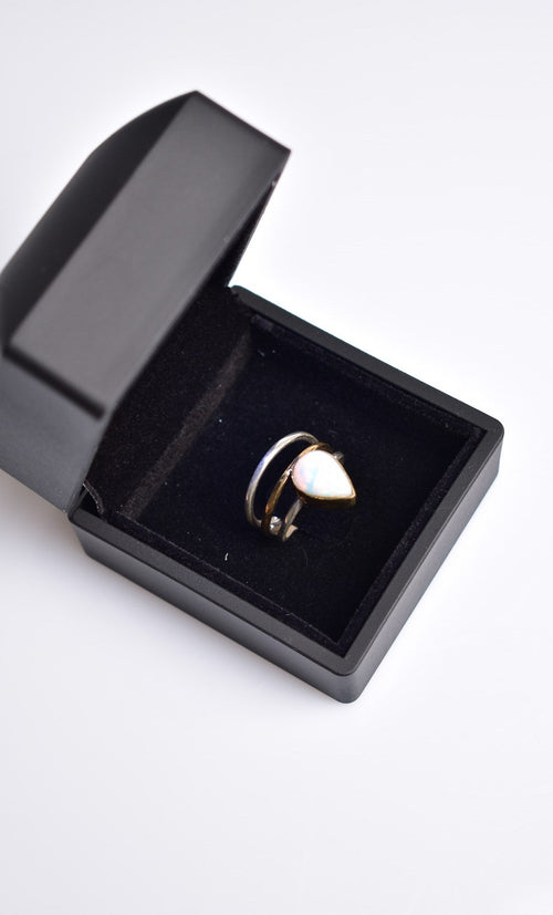 Opal Doğal Taş 925 Ayar Gümüş Yüzük