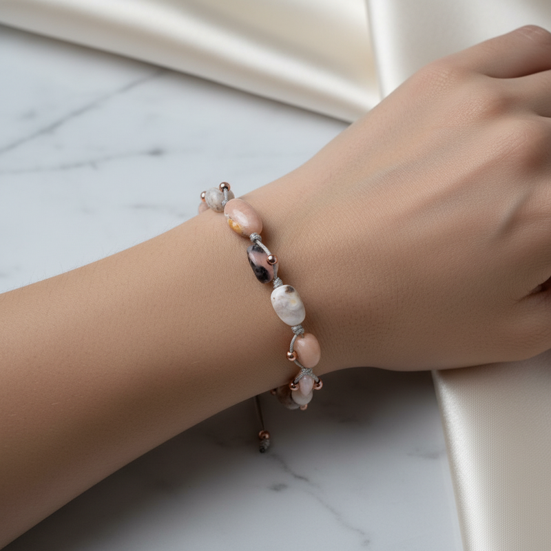 Opal Doğal Taş Makrome Bileklik - Görsel 1 - Safnaturel