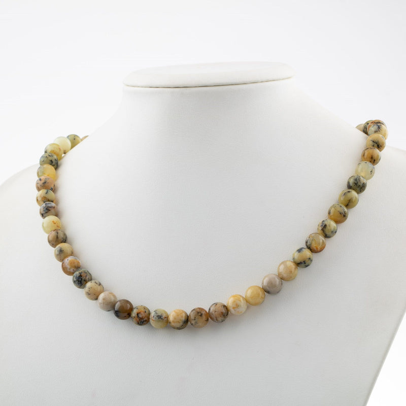 Opal Sarı 8 mm Dizi Doğal Taş Kolye - Görsel 2 - Safnaturel