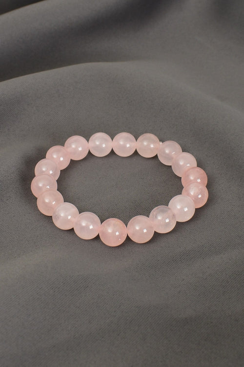 Pembe Kuvars Doğal Taş Bileklik 10 mm