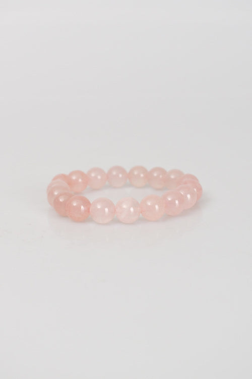 Pembe Kuvars Doğal Taş Bileklik 10 mm