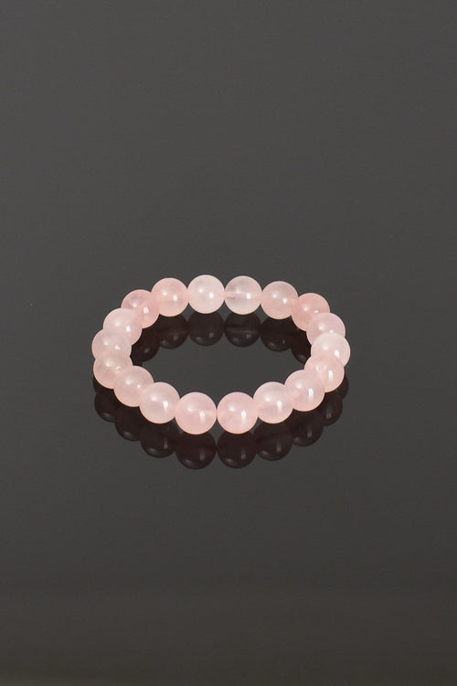 Pembe Kuvars Doğal Taş Bileklik 10 mm