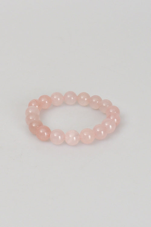 Pembe Kuvars Doğal Taş Bileklik 10 mm