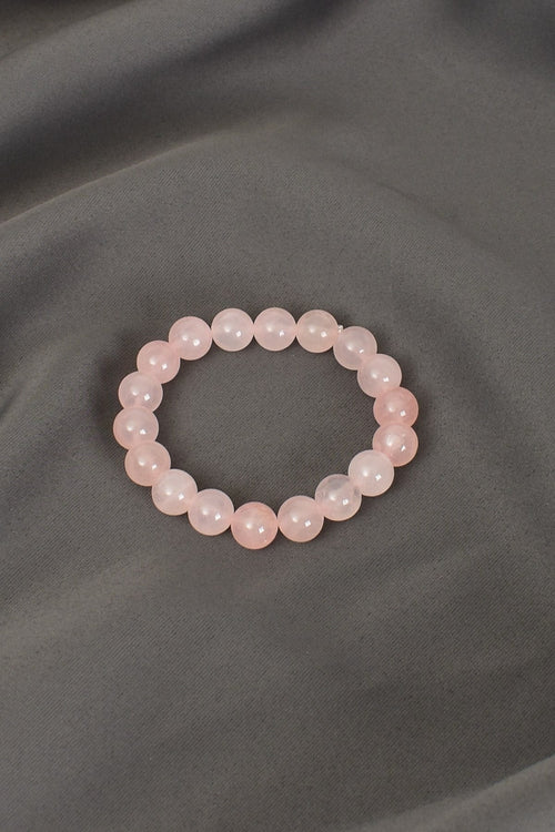 Pembe Kuvars Doğal Taş Bileklik 10 mm