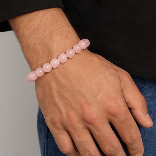Pembe Kuvars Doğal Taş Bileklik 10 mm